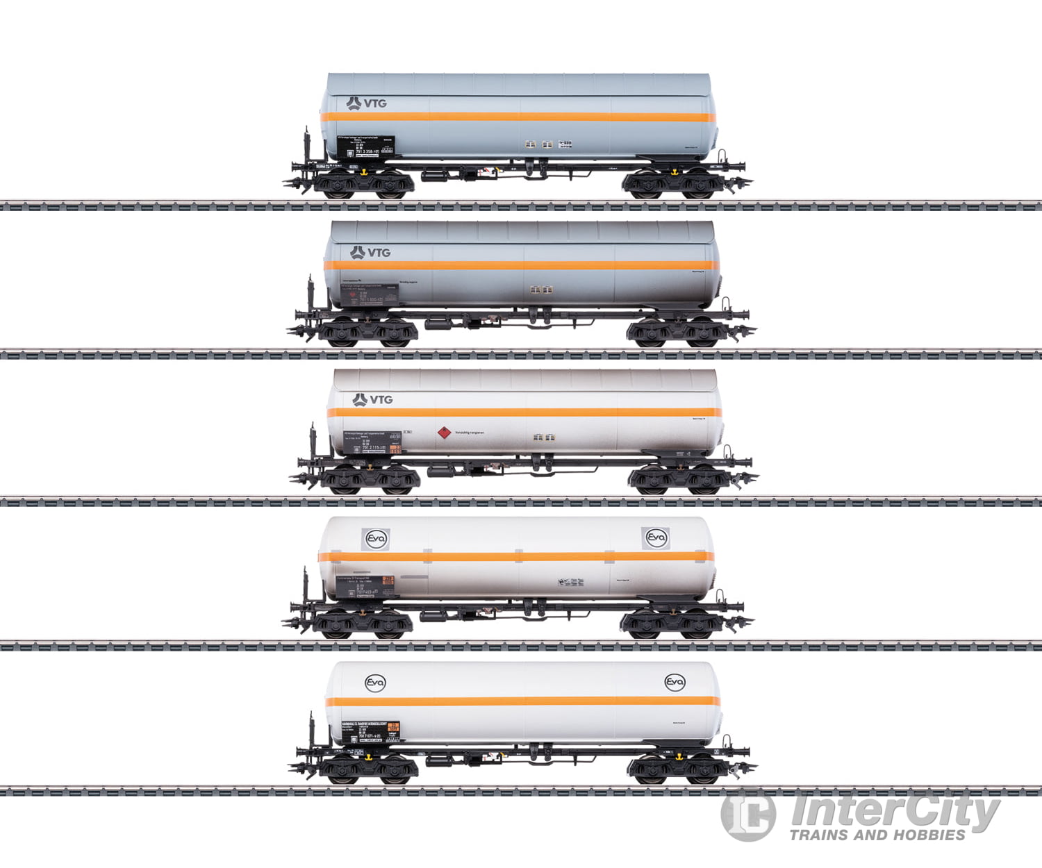 Marklin 48480 HO VTG and Eva Pressurized Gas Tank Car Set (MHI Exclusive Item) European Freight Cars