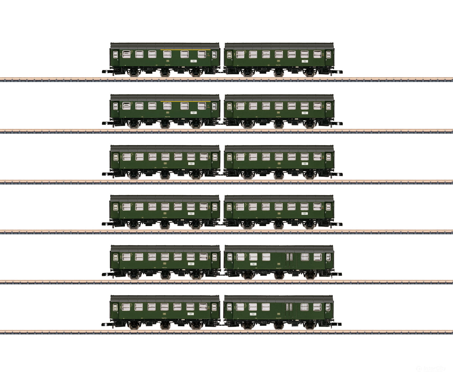 Marklin 87061 Z Set With 6 Pairs Of Db Rebuild Cars In A Display European Passenger