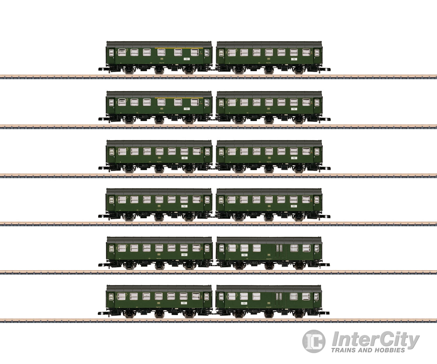 Marklin 87061 Z Set With 6 Pairs Of Db Rebuild Cars In A Display European Passenger