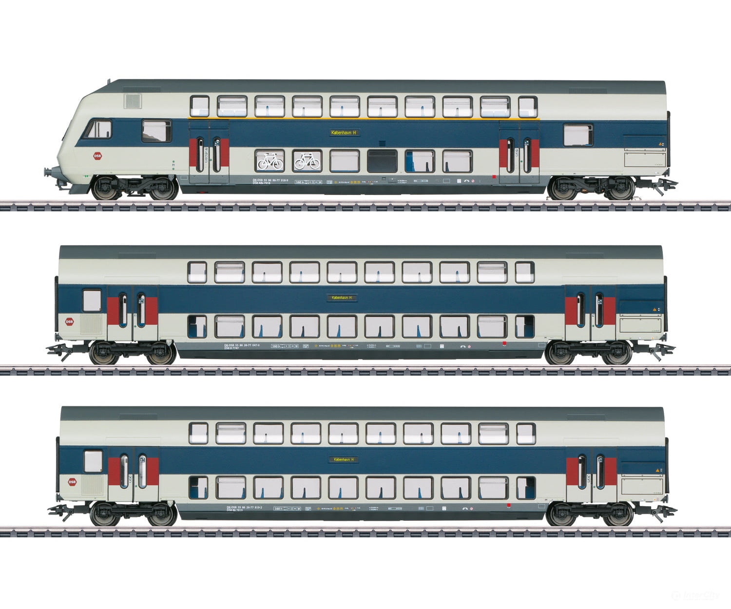 Marklin 43599 17 "Copenhagen Commuter Service" Bi-Level Car Set - Default Title (IC-MARK-43599)