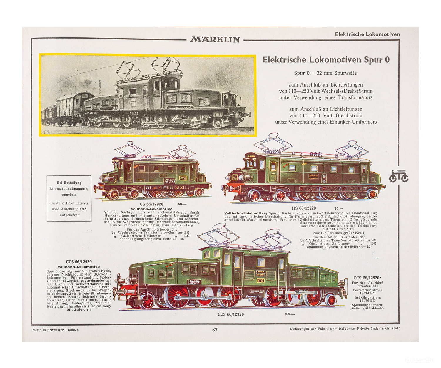 Marklin 10920 Replica CCS 66 Electric Locomotive MFX Digital European Locomotives