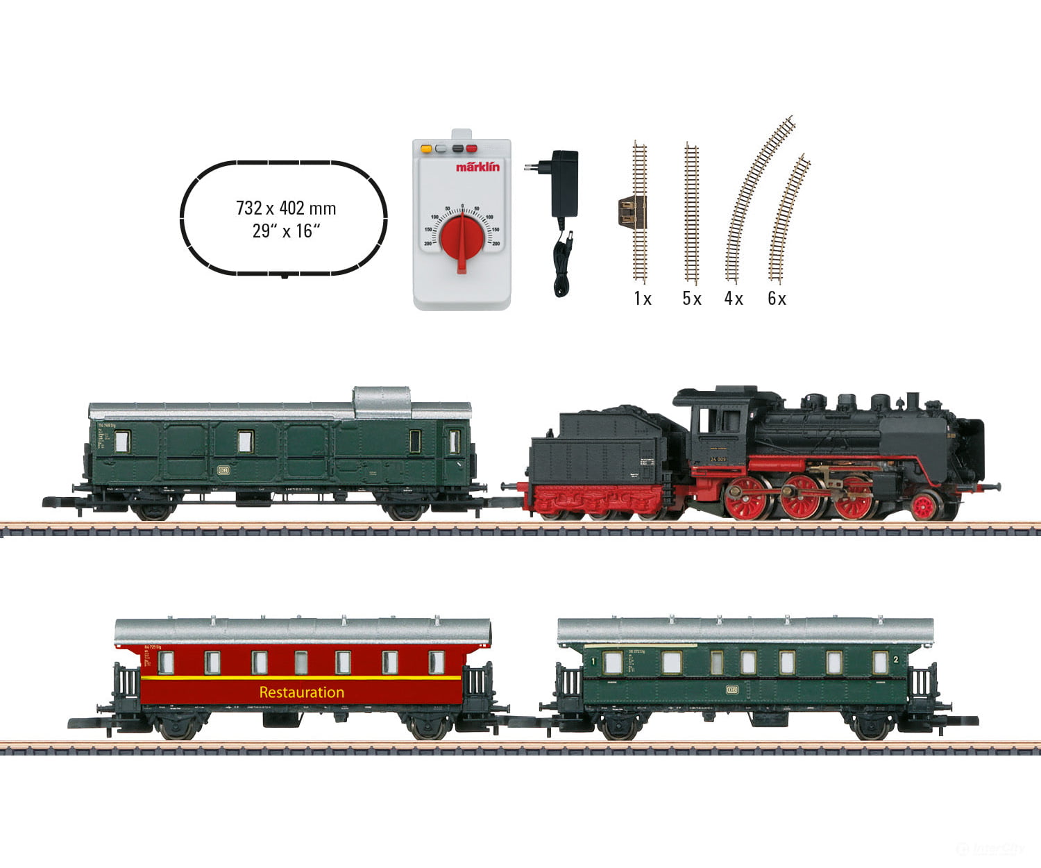 Marklin 81874 Museum Passenger Train Starter Set with a Class 24 Steam Locomotive - Default Title (IC-MARK-81874)