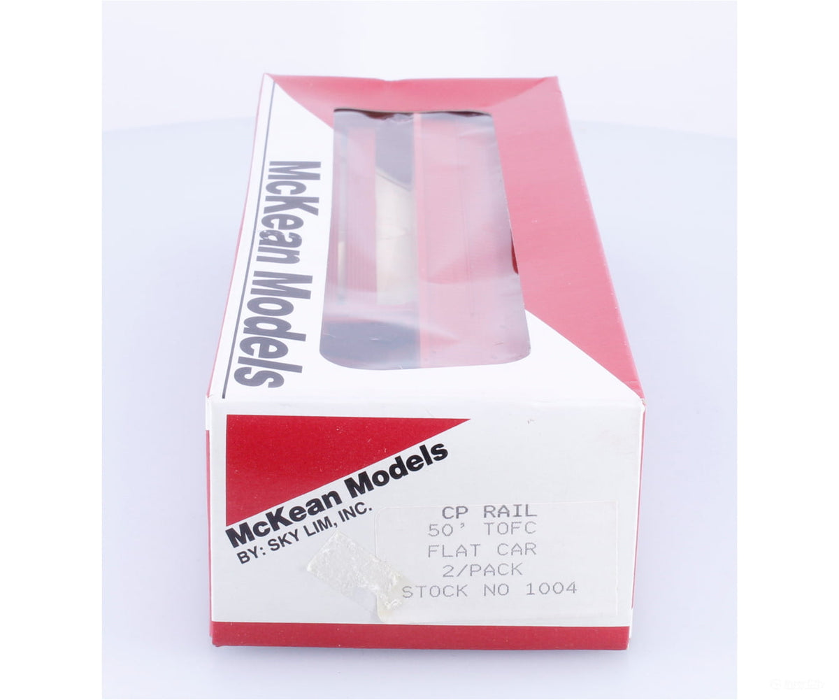 Mckean 1004 HO 50’ TOFC Flat Car Kit (2 Pack) Canadian Pacific (CP) 505313/505124 - Freight Cars