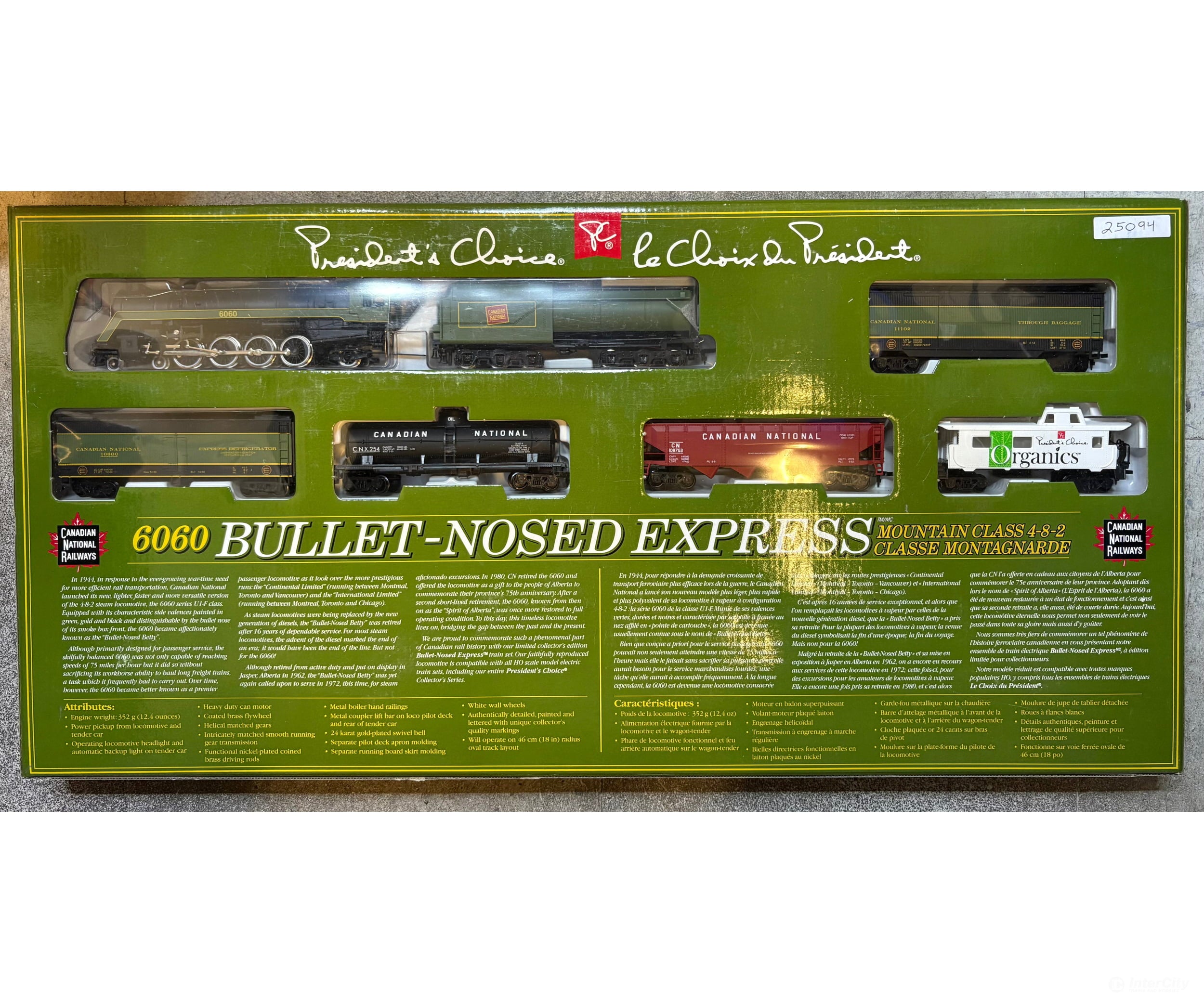 Mehano 6060 HO President Choice 6060 Bullet-Nosed Express Starter Set Canadian National (CN) 6060 Analog DC (#1)