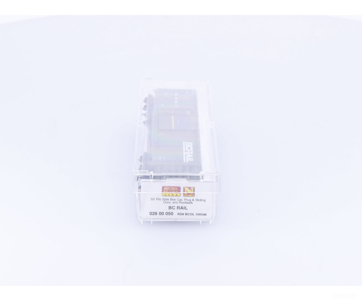 Micro Trains 02600050 N 50’ Combination Door Box Car British Columbia Railway (BCOL) 100348 - Freight Cars