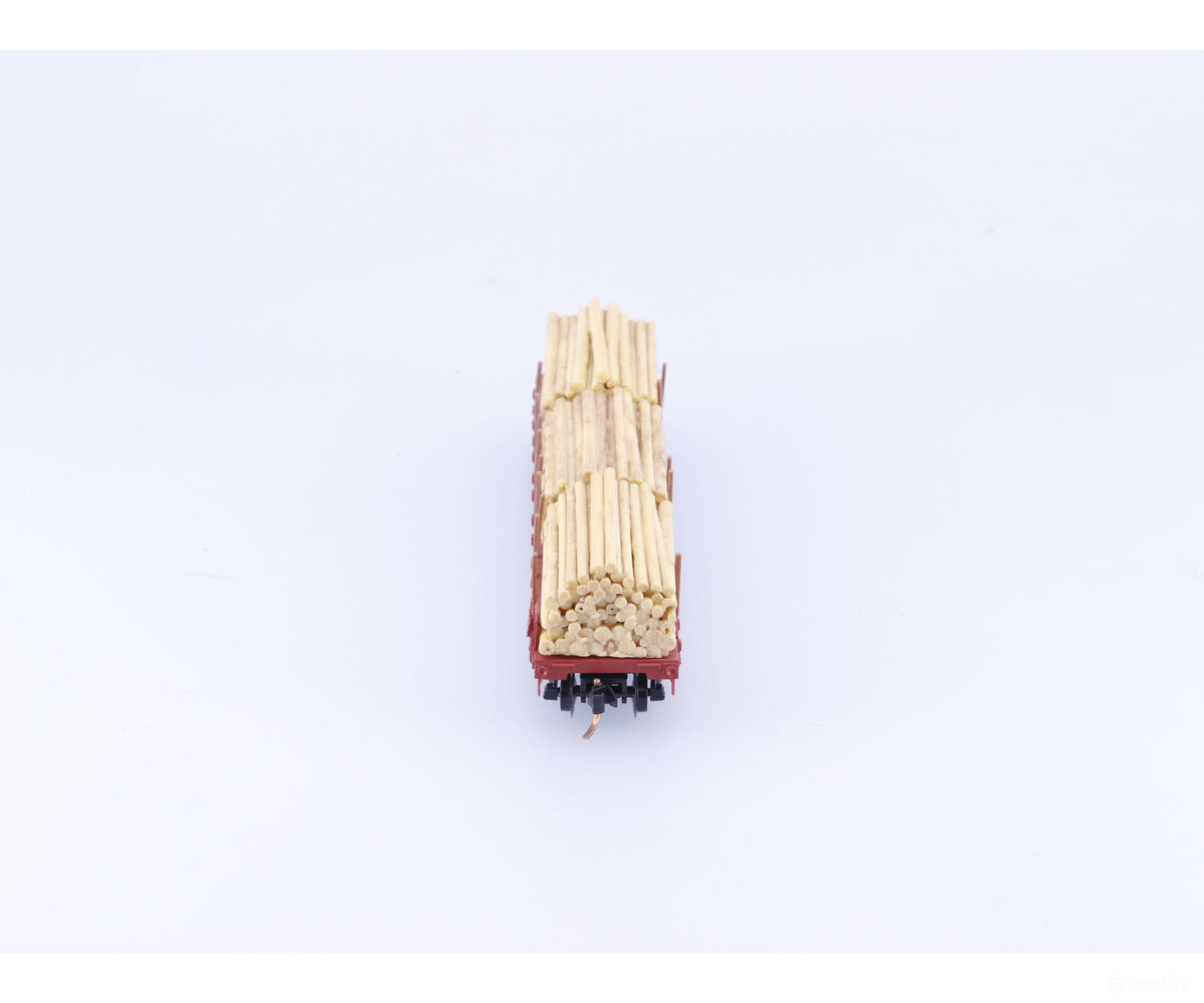 Micro Trains 04500280 N 50’ Flat Car Fishbelly Side w/ Log Load #7 Canadian Pacific (CP) 301227 - Freight Cars