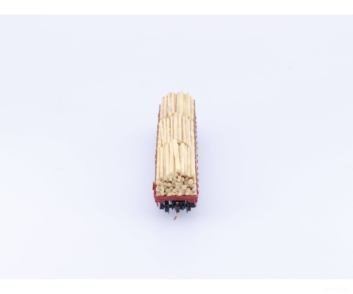 Micro Trains 04500280 N 50’ Flat Car Fishbelly Side w/ Log Load #8 Canadian Pacific (CP) 301227 - Freight Cars