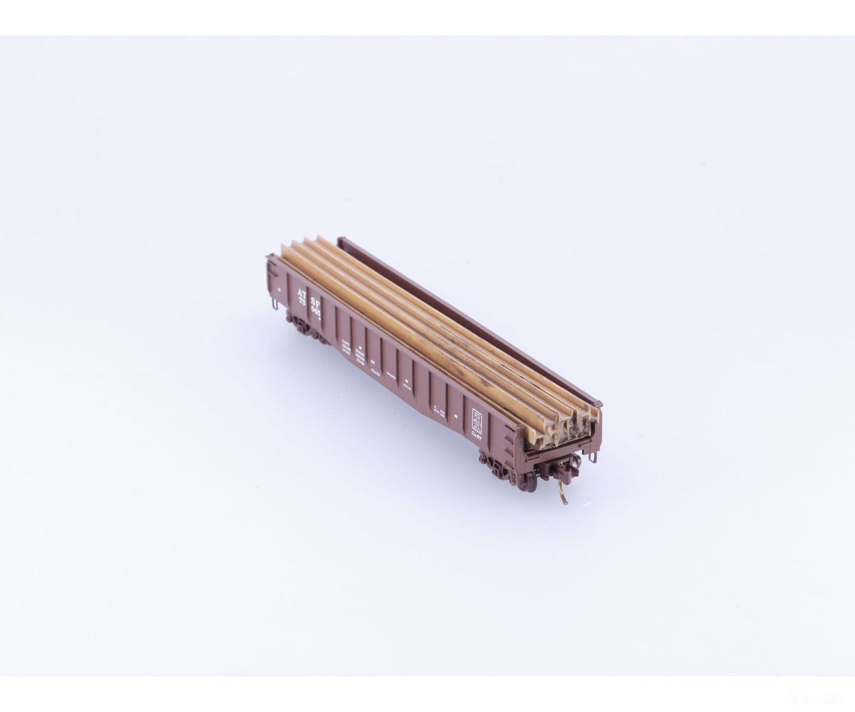 Micro Trains 04600080 N 50’ Fishbelly Side Gondola w/ Steel Beam Load #2 Atchison Topeka and Santa Fe (ATSF) 75045
