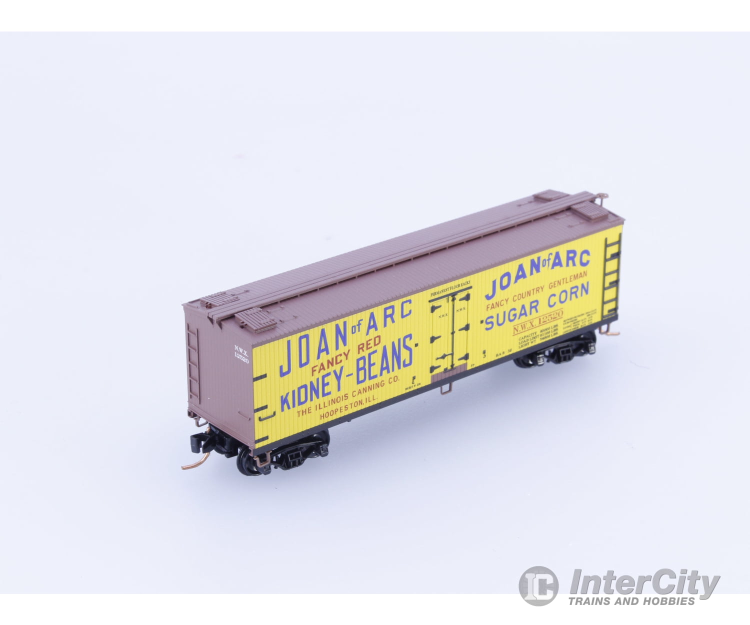 Micro Trains 04900810 N 40’ Double Sheathed Wood Reefer Joan of Arc Illinois Canning (NWX) 12520 Freight Cars