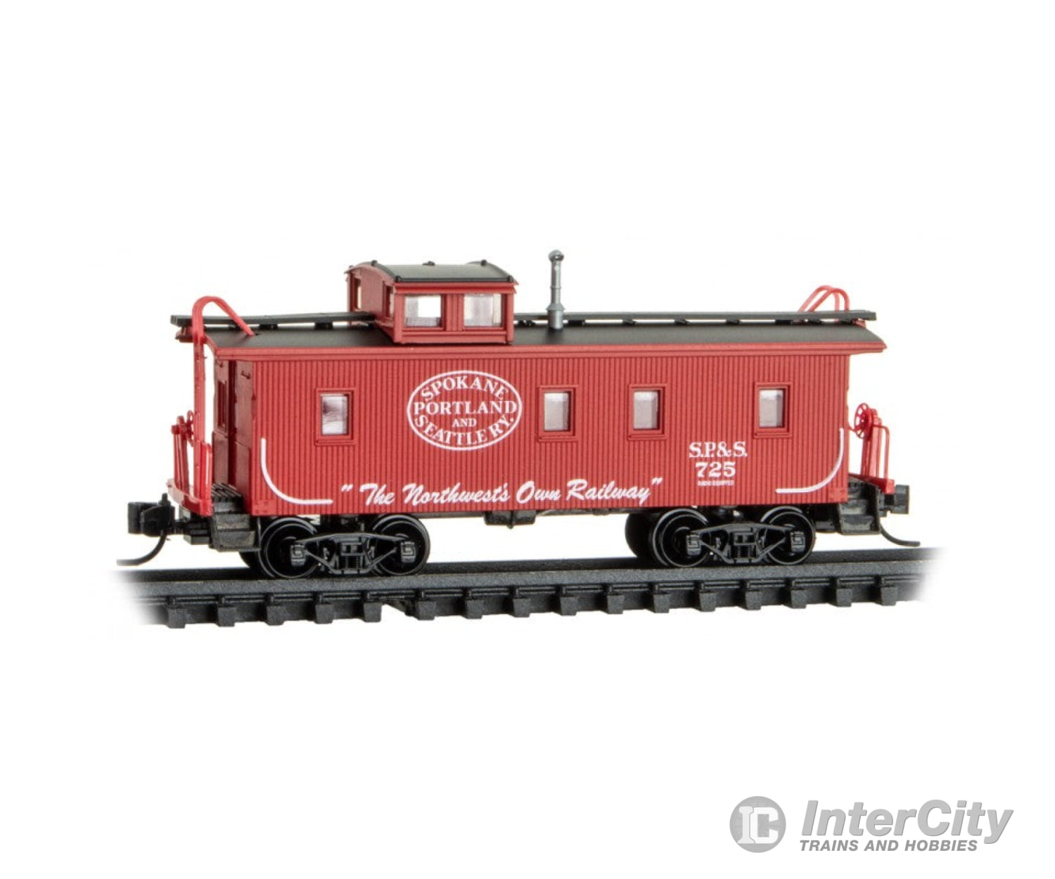 Micro Trains 05100061 N Scale Spokane Portland & Seattle 34’ Wood Sheathed Caboose #725 Freight Cars