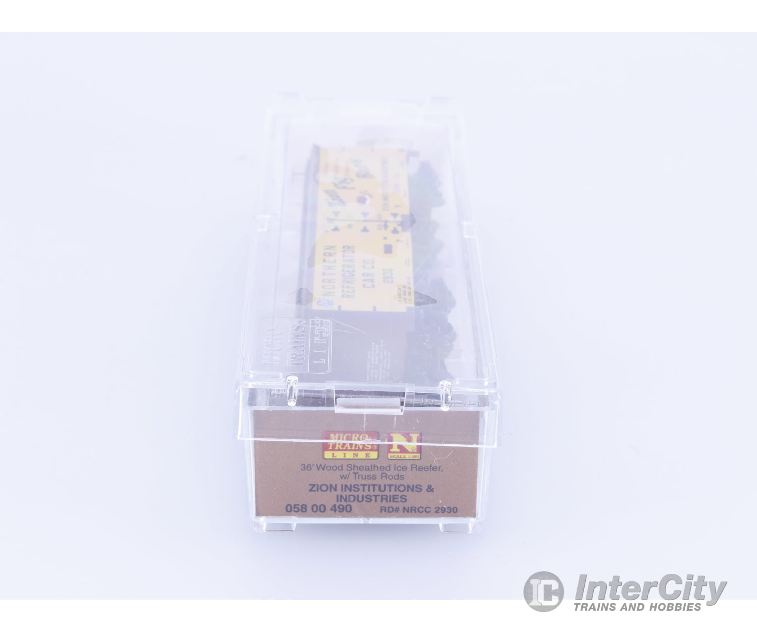 Micro Trains 058 00 490 N 36’ Wood Sheathed Ice Reefer with Truss Rods Zion Institutions (NRCC) 2930 Freight Cars