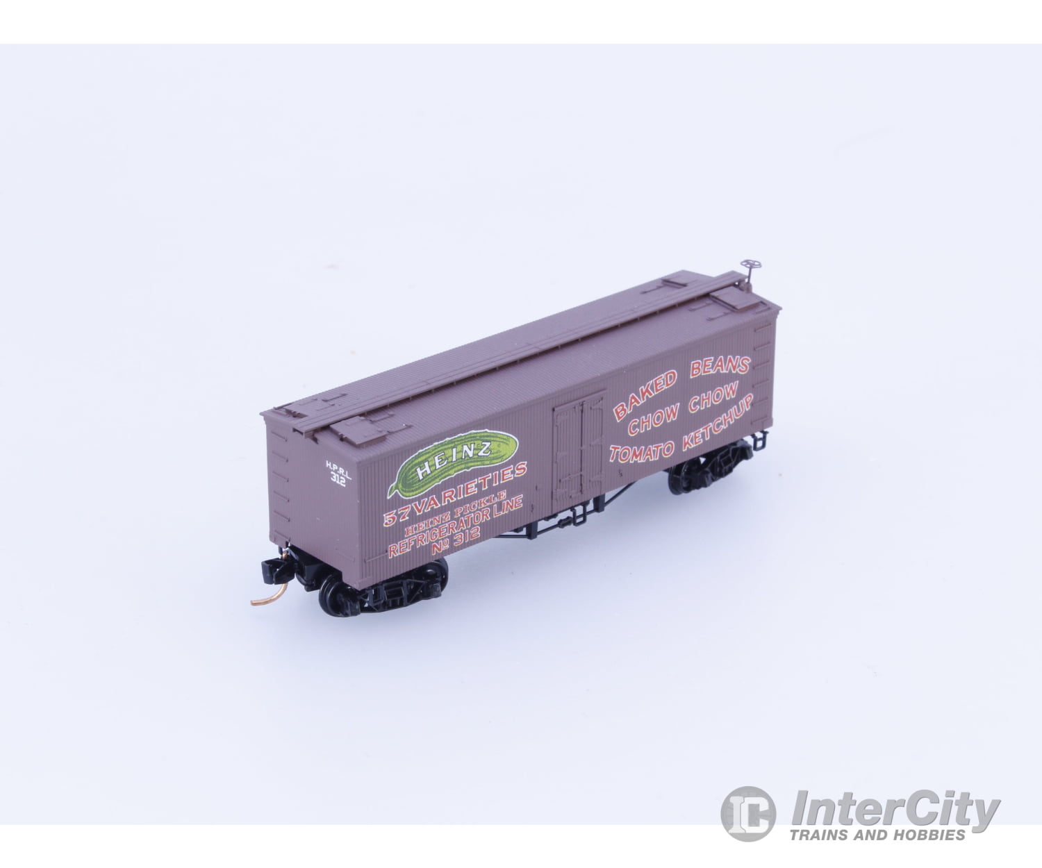 Micro Trains 05800340 N 36’ Wood Sheathed Ice Reefer with Truss Rods Baked Beans Chow Chow Heinz (HPRL) 312 Freight Cars