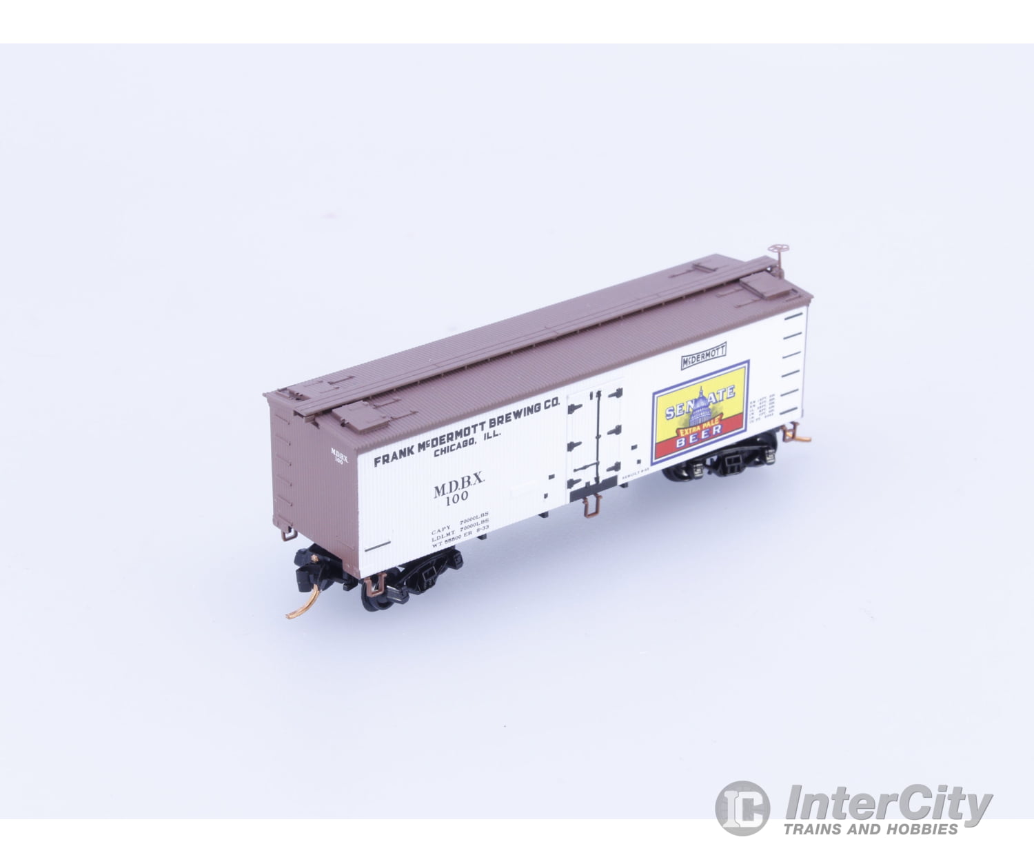 Micro Trains 05800546 N 36’ Wood Sheathed Ice Reefer Frank McDermott Brewing (MDBX) 100 Freight Cars