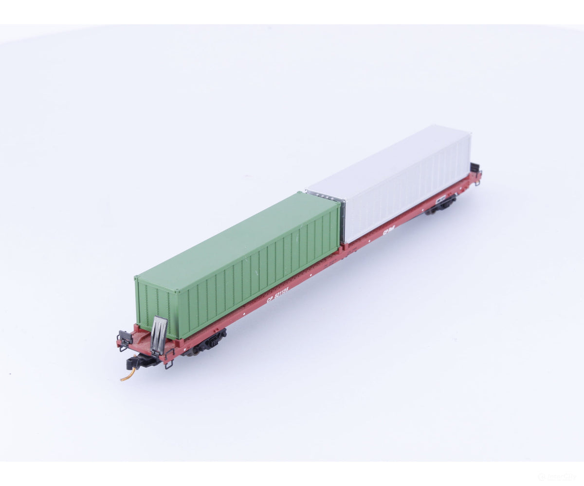 Micro Trains 07200230 N 89’4’’ COFC Flatcar with Containers #2 Canadian Pacific (CP) 521135 - Freight Cars