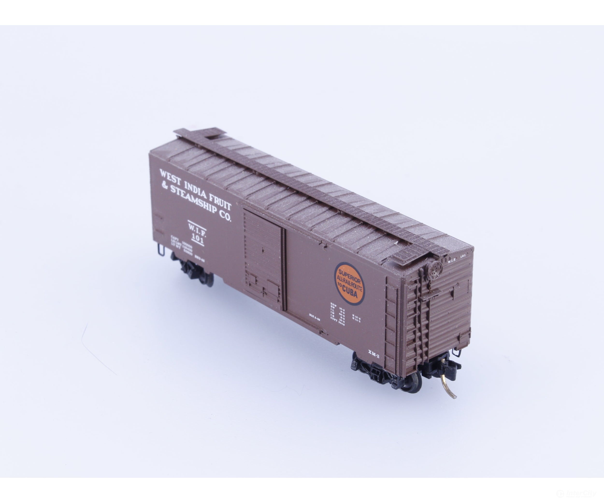 Micro Trains 101 N 40’ Single Door Boxcar West India Fruit and Steamship Co (WIF) 101 Freight Cars