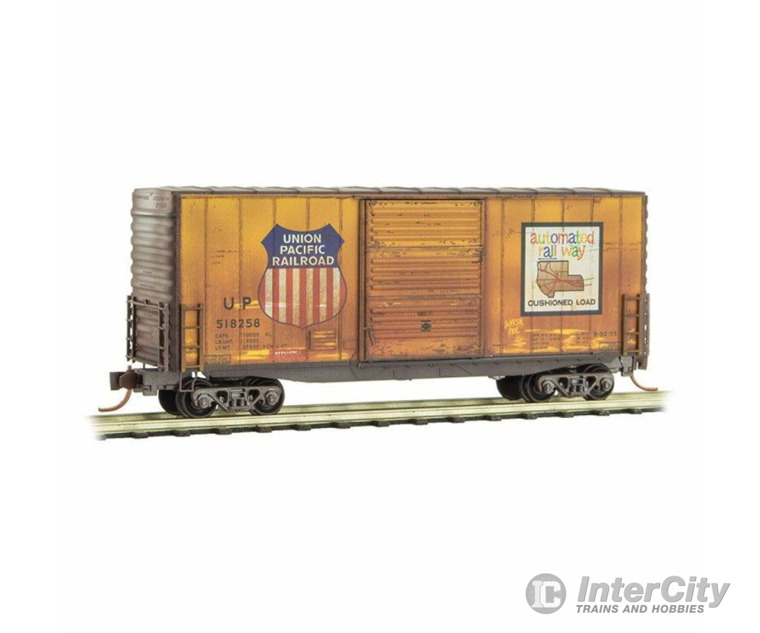 Micro Trains 10144040 Micro-Trains N Scale Union Pacific Weathered 40 Hy-Cube Boxcar #518258 Freight