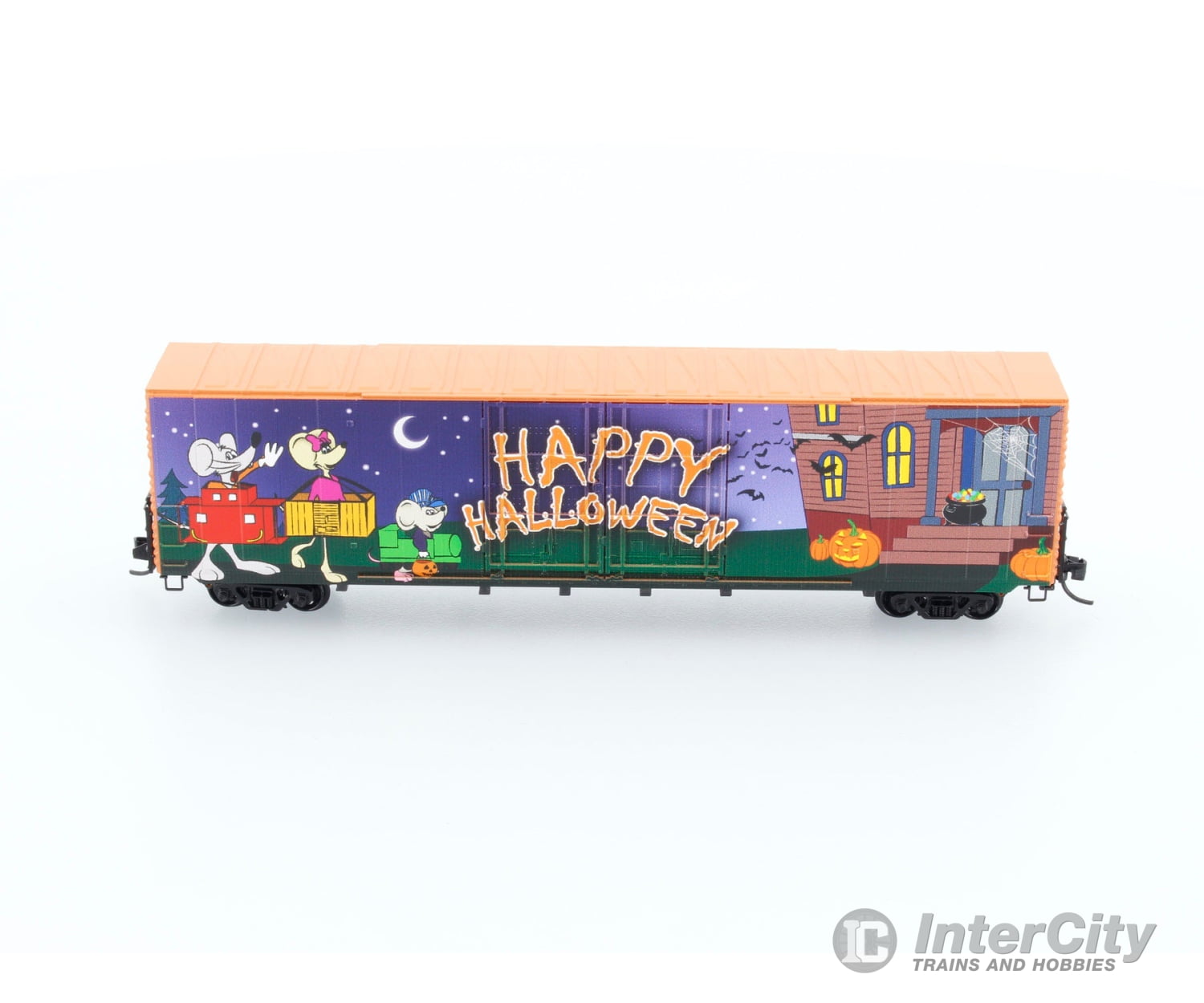 Micro Trains 102 00 160 Mouse Halloween 2021 Car 60’ Box Double Plug Doors Freight Cars
