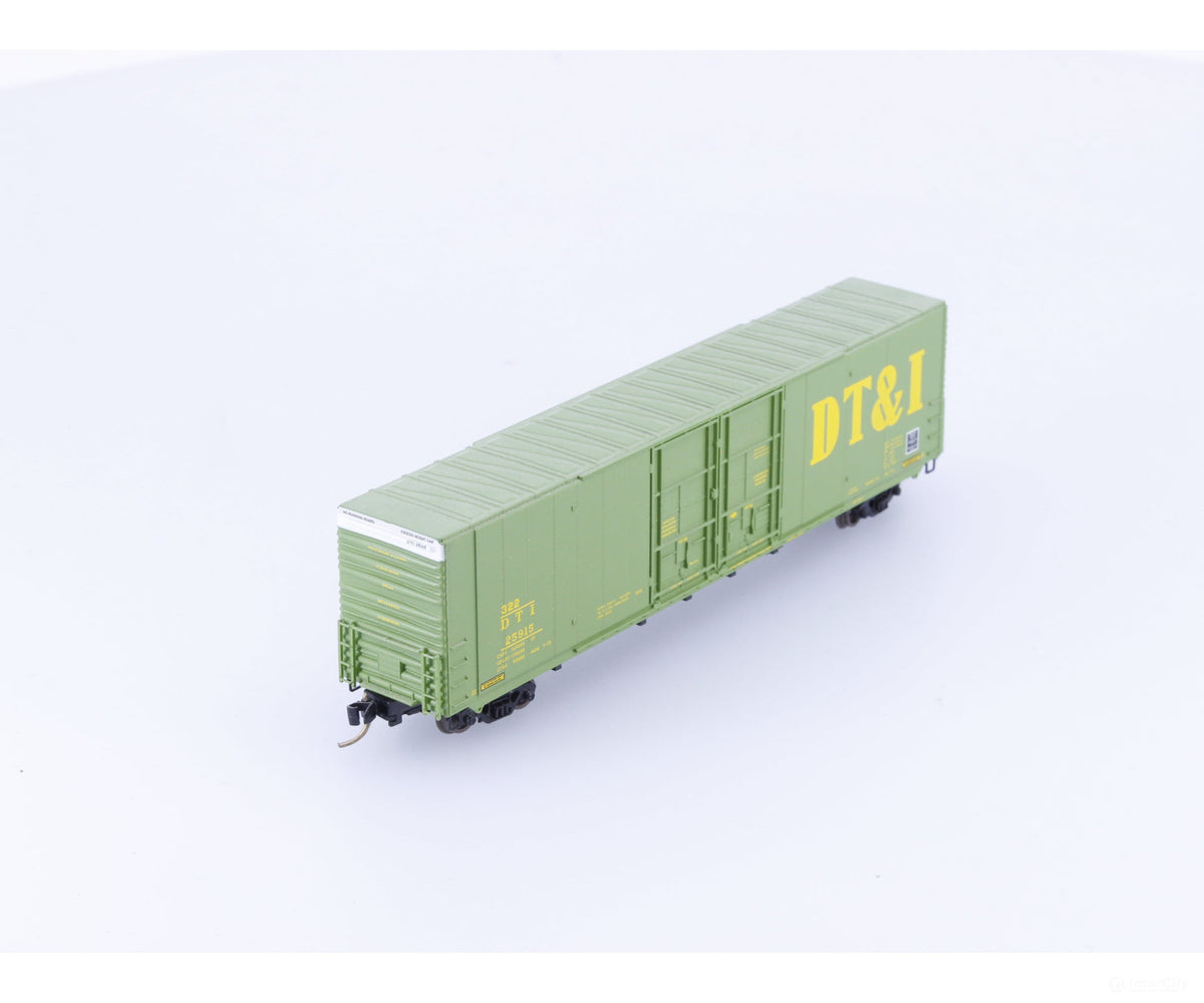Micro Trains 102010 N 60’ Excess Height Rivet Side Double Door Boxcar Detroit Toledo and Ironton (DTI) 25915 - Freight