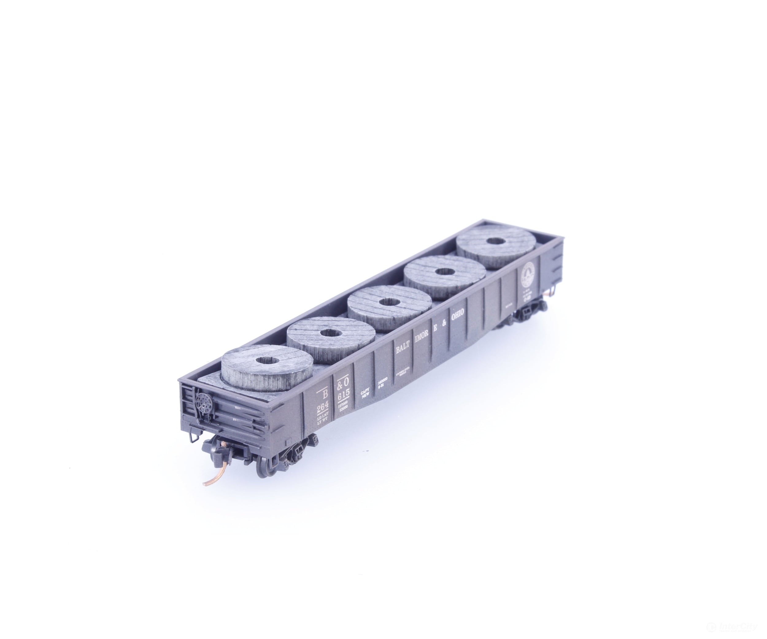 Micro Trains 10544030 N 50’ 14 Panel Steel Side Fixed End Gondola with Load Factory Weathered Baltimore and Ohio (BO)