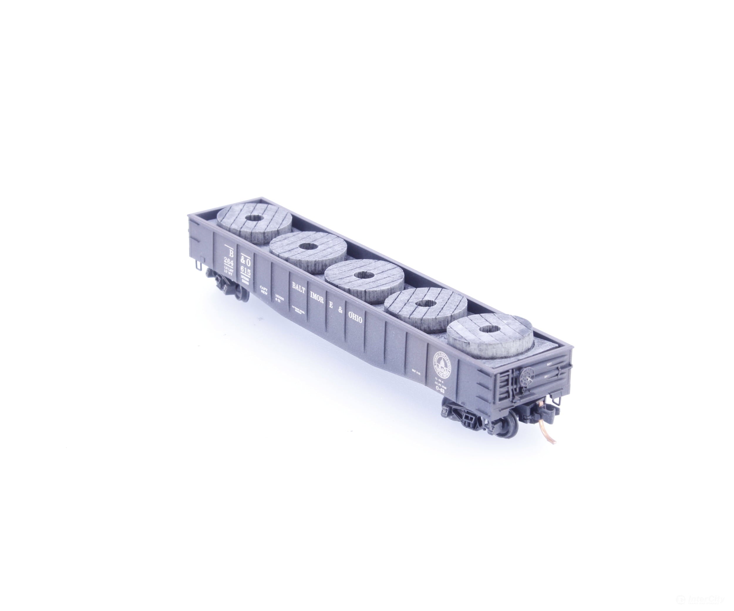 Micro Trains 10544030 N 50’ 14 Panel Steel Side Fixed End Gondola with Load Factory Weathered Baltimore and Ohio (BO)