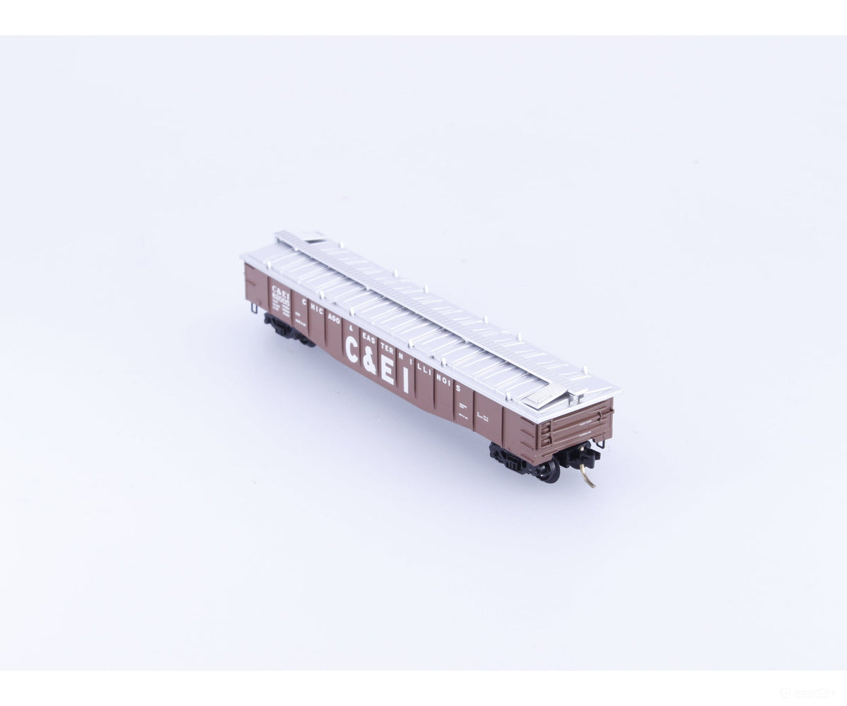 Micro Trains 106030 N 50’ Fixed End Gondola w/ Low Cover Chicago & Eastern Illinois (CEI) 82005 - Freight Cars