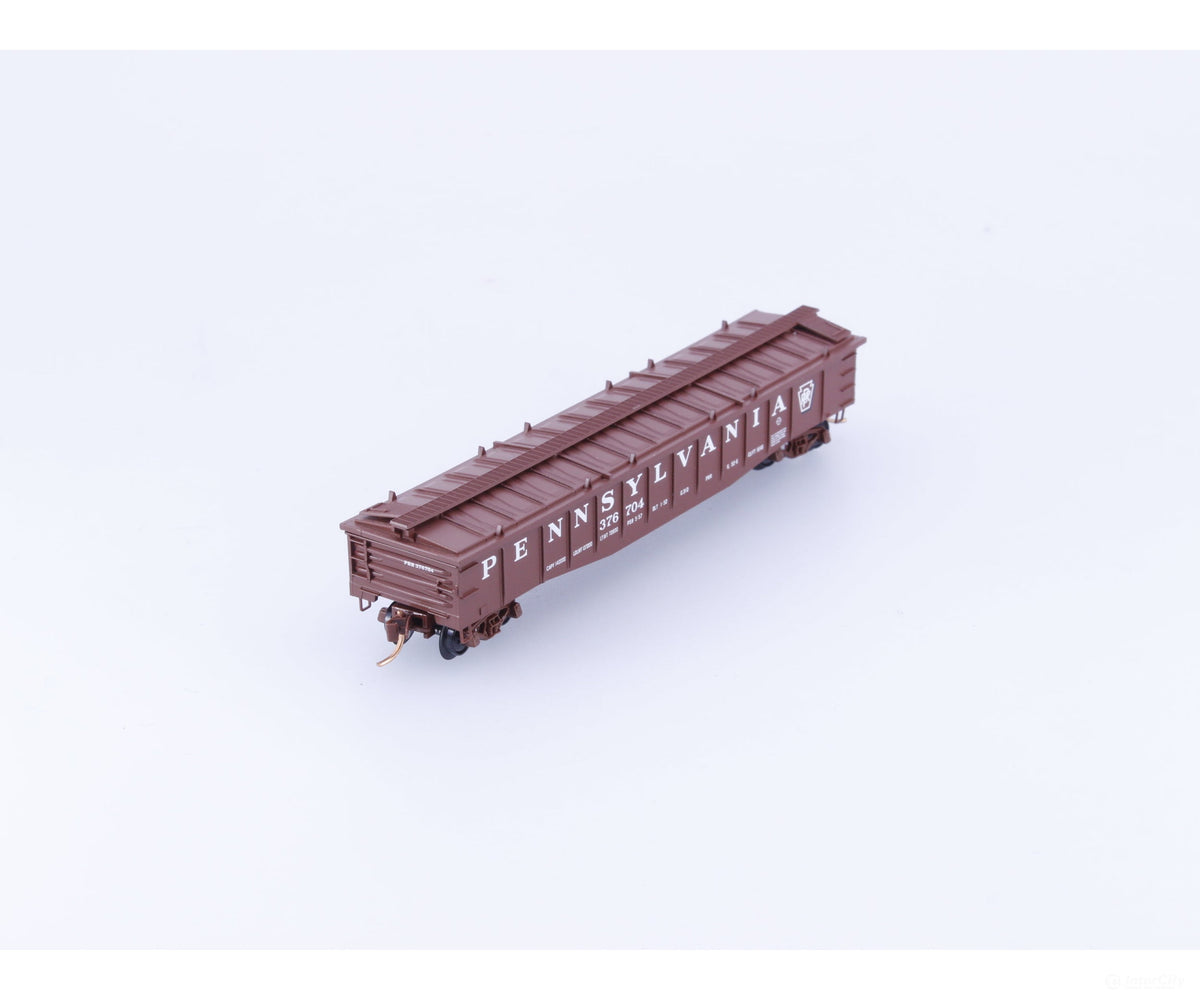 Micro Trains 106080 N 50’ Gondola w/ Low Cover Pennsylvania Railroad (PRR) 376704 - Freight Cars