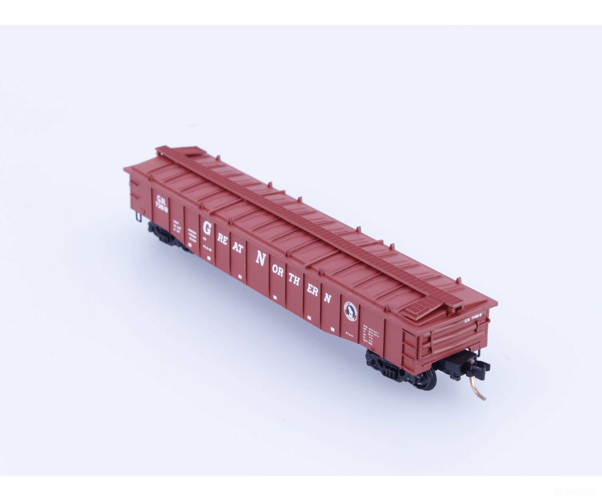 Micro Trains 106210 N 50’ 15 Panel Steel Side Fixed End Low Cover Gondola #2 Great Northern (GN) 73818 Freight Cars