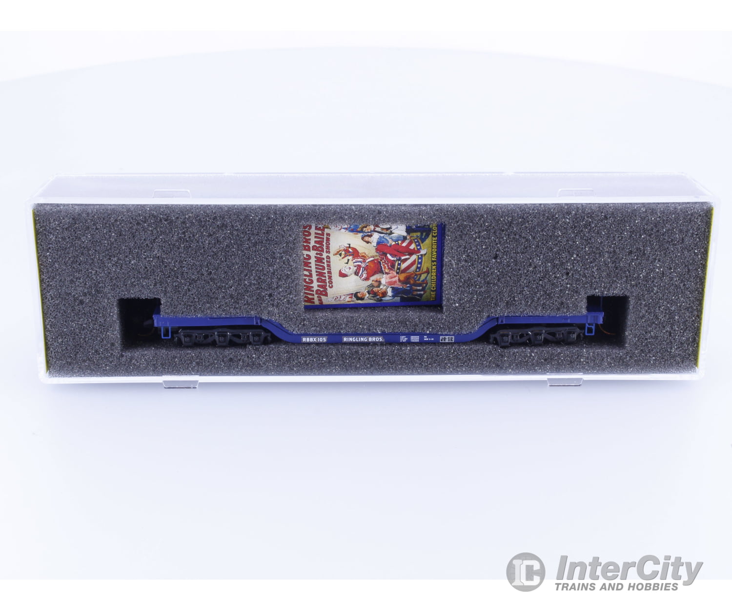 Micro Trains 10900162 N Heavyweight Depressed Center Flatcar Ringling Bros. and Barnum & Bailey (RBBX) 105 Freight Cars