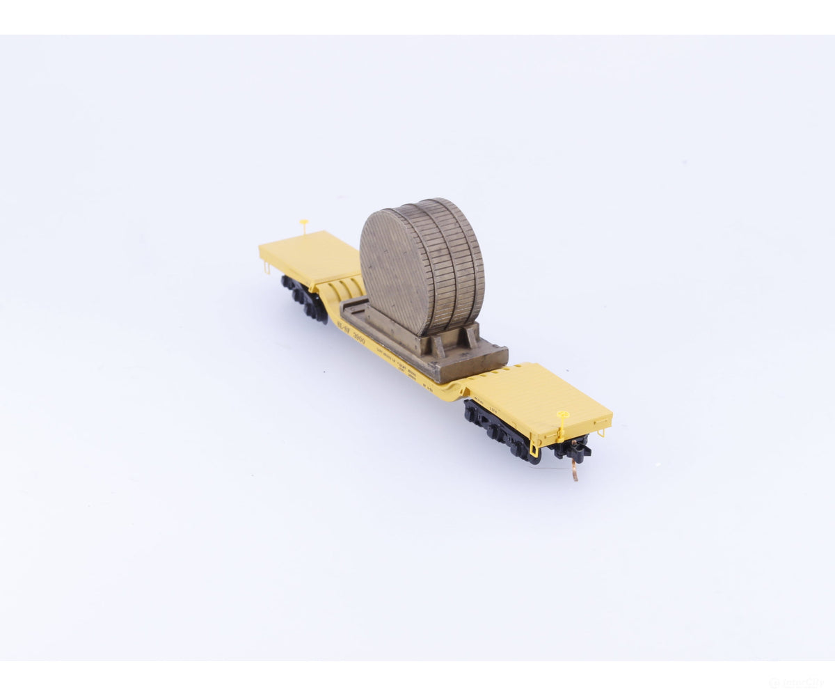 Micro Trains 10900250 N Heavy Duty Depressed Center Flat Car w/ Crated Spool Load #1 St Louis San Fransisco (SLSW) 3900