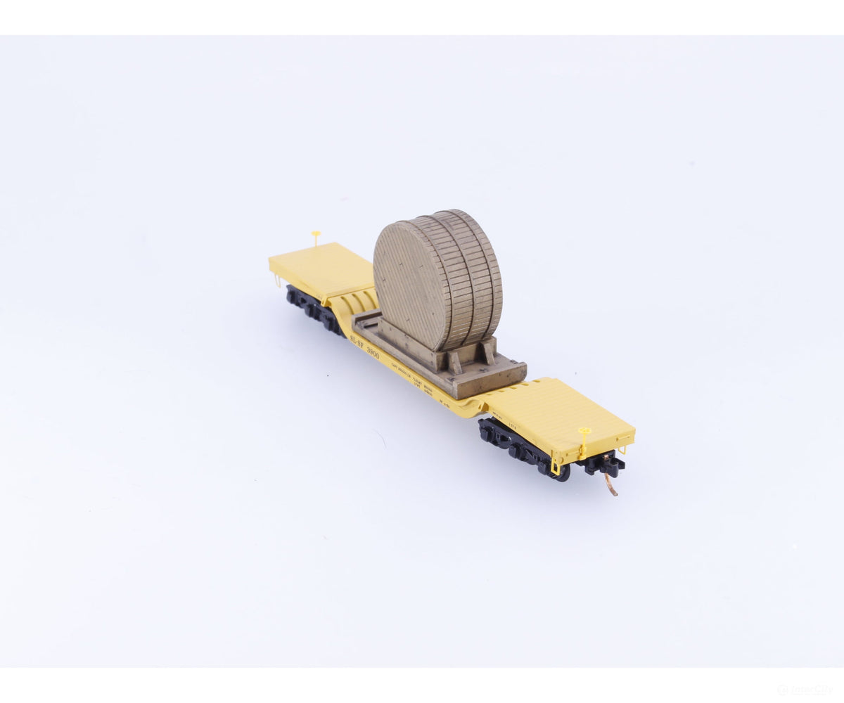 Micro Trains 10900250 N Heavy Duty Depressed Center Flat Car w/ Crated Spool Load #2 St Louis San Fransisco (SLSW) 3900