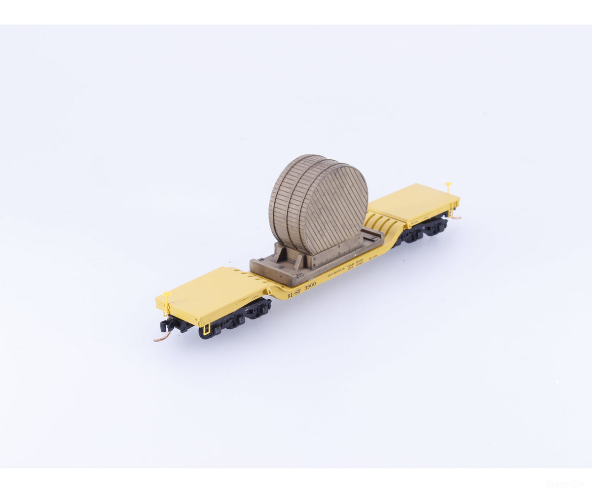 Micro Trains 10900250 N Heavy Duty Depressed Center Flat Car w/ Crated Spool Load #2 St Louis San Fransisco (SLSW) 3900