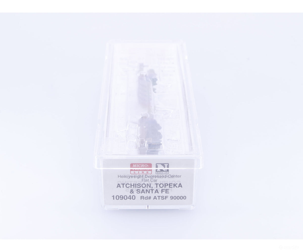 Micro Trains 109040 N Heavy Duty Depressed Center Flat Car #16 Atchison Topeka and Santa Fe (ATSF) 90000 - Freight Cars