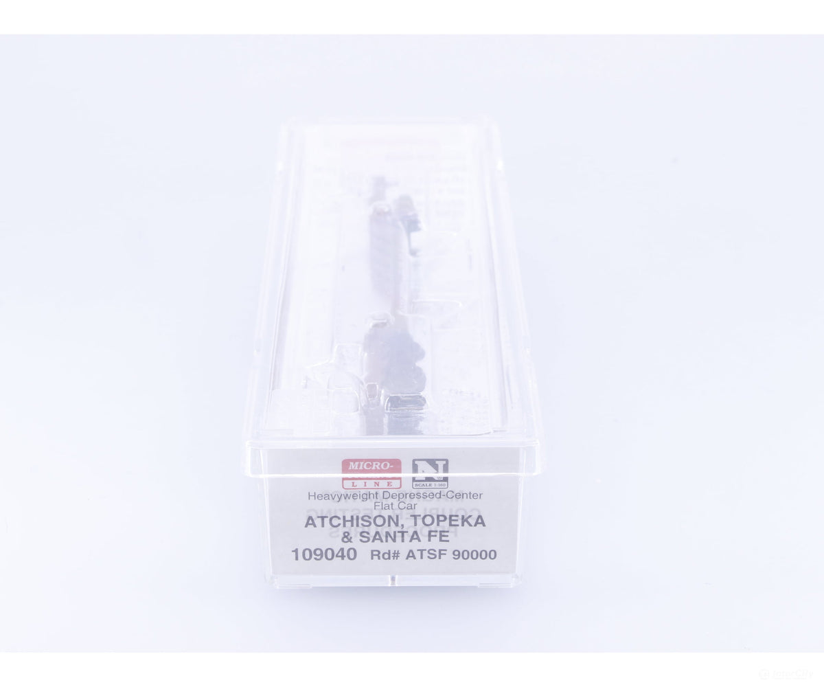 Micro Trains 109040 N Heavy Duty Depressed Center Flat Car #17 Atchison Topeka and Santa Fe (ATSF) 90000 - Freight Cars