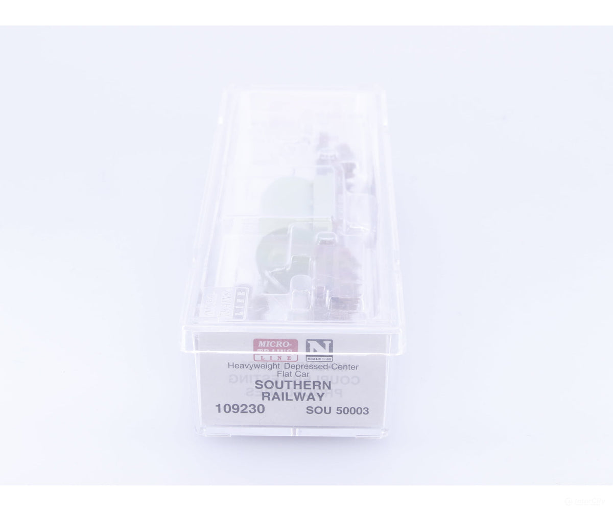 Micro Trains 109230 N Heavyweight Depressed Center Flatcar with Load #2 Southern Railway (SOU) 50003 - Freight Cars