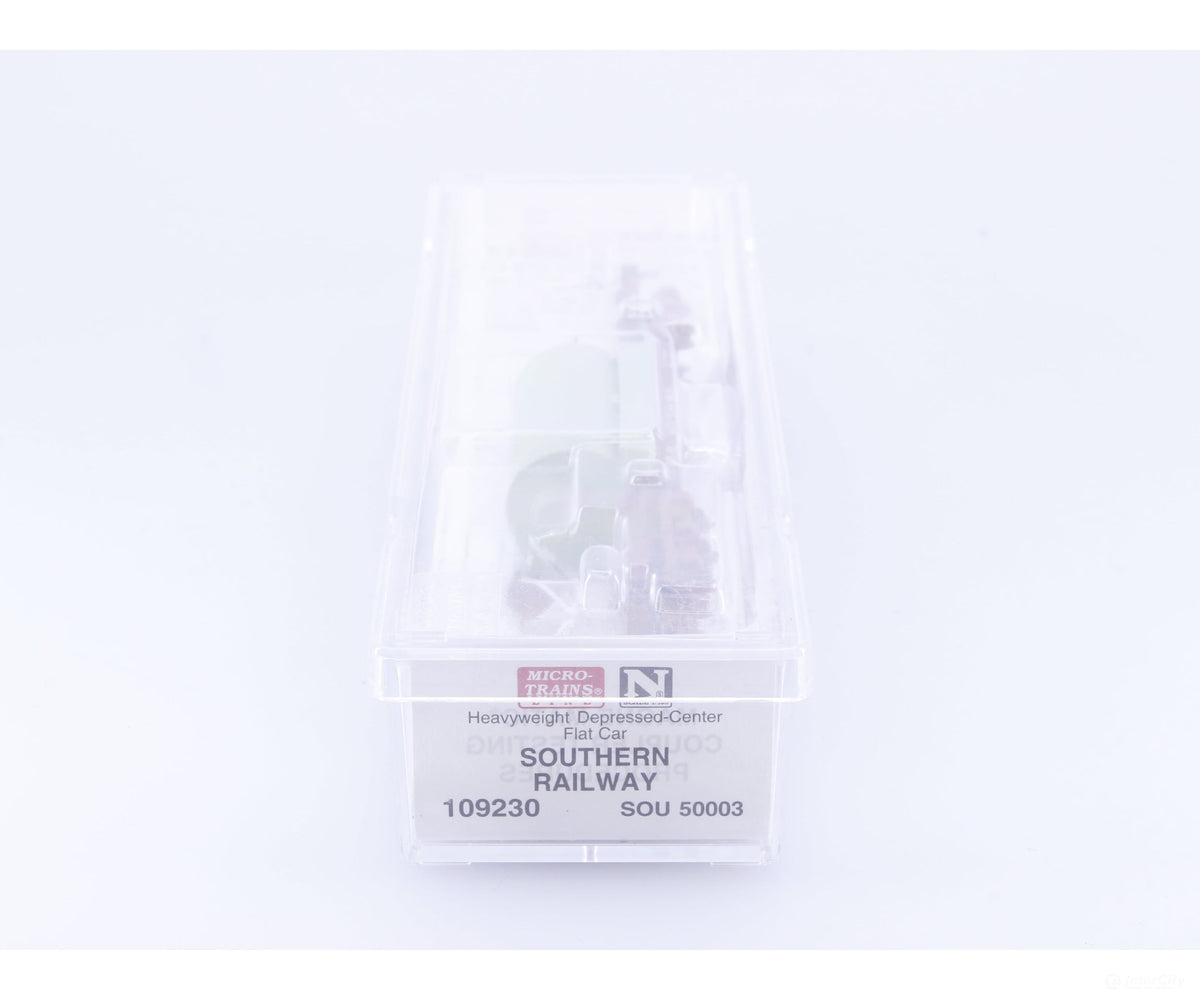 Micro Trains 109230 N Heavyweight Depressed Center Flatcar with Load Southern Railway (SOU) 50003 - Freight Cars