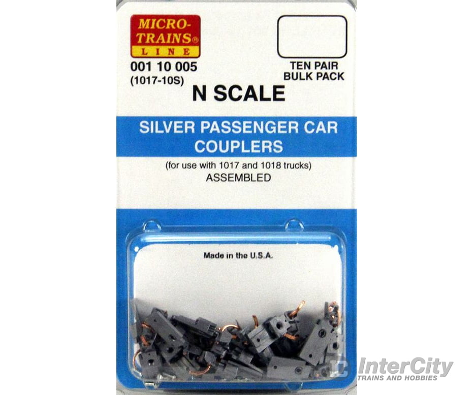 Micro Trains 110005 1017-2 Coupler - Assembled Silver 10 Pair Couplers & Trucks
