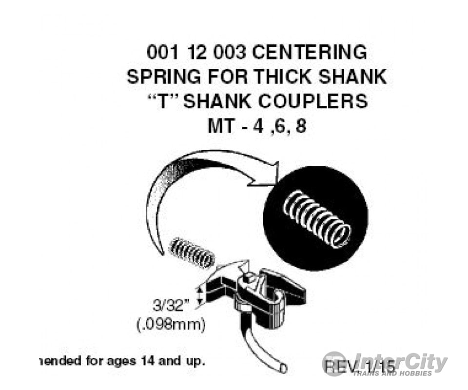 Micro Trains 112003 Centering Springs - For 3/32 Or .098 Thick T Shank Couplers Pkg(12) & Trucks