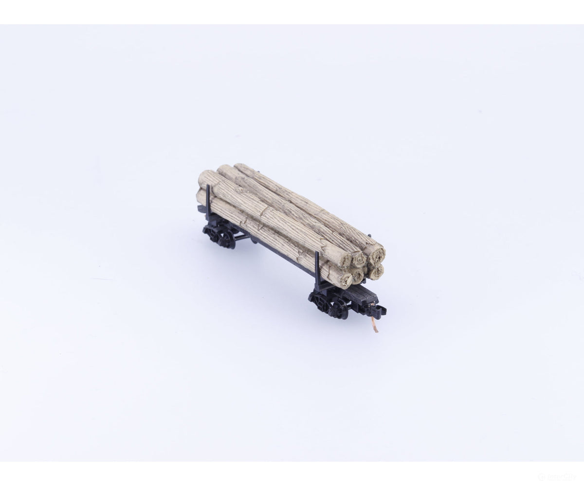 Micro Trains 11400040 N 40’ Skeleton Log Car w/ Log Load #2 Unlettered 114 00 040 - Freight Cars