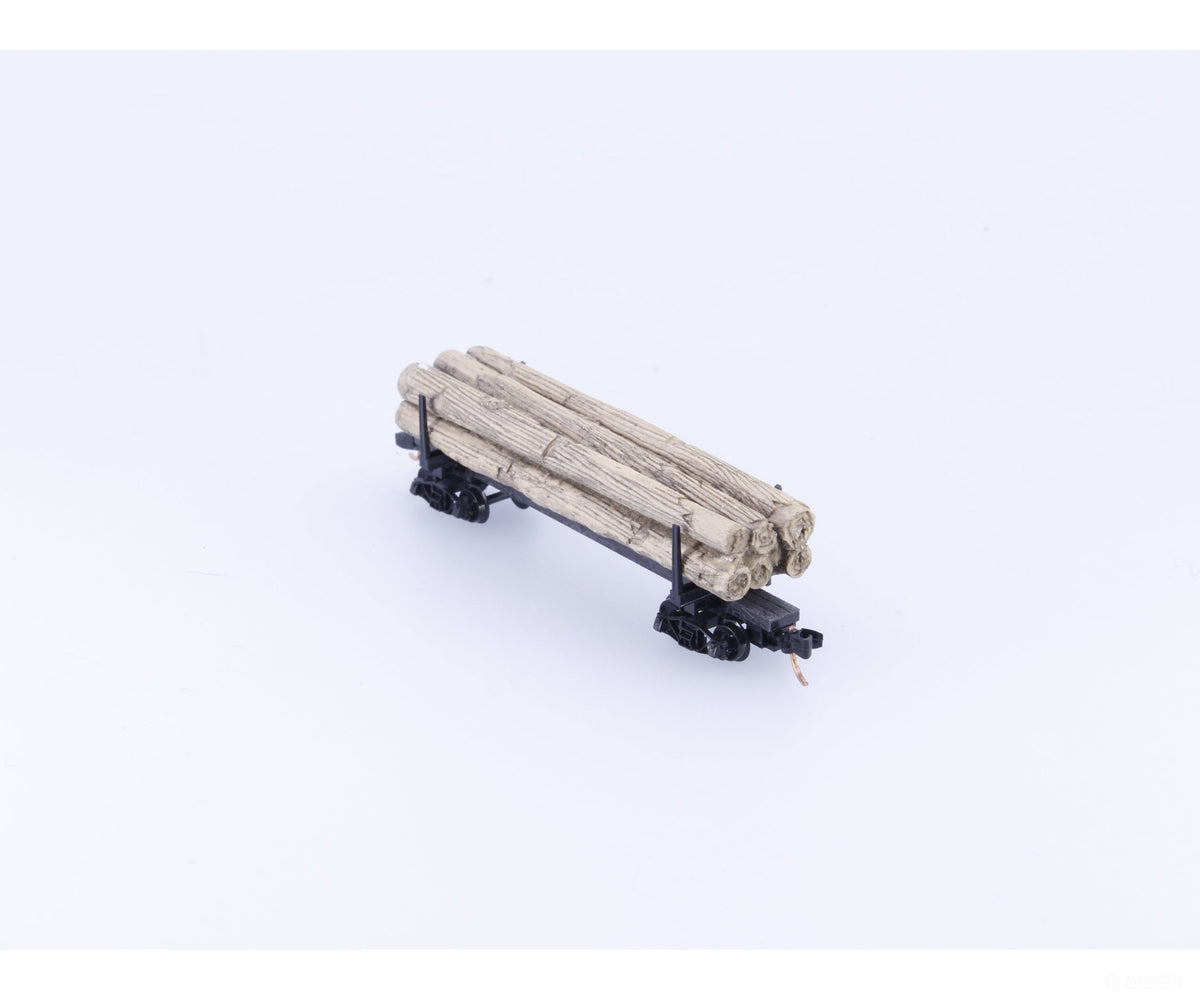 Micro Trains 11400050 N 40’ Skeleton Log Car w/ Log Load #2 Unlettered 114 00 050 - Freight Cars
