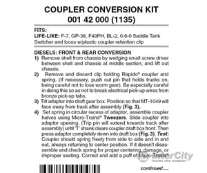 Micro Trains 142000 Truck Mount Couplers - Life Like F-Units & Gps 2 Pairs Trucks