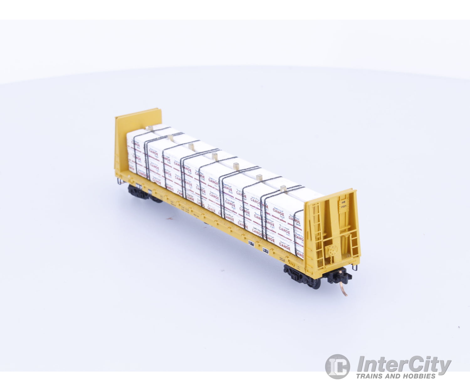 Micro Trains 17021 N Bulkhead Flatcar with Lumber Load Indiana Harbor Belt (IHB) 17021 Freight Cars