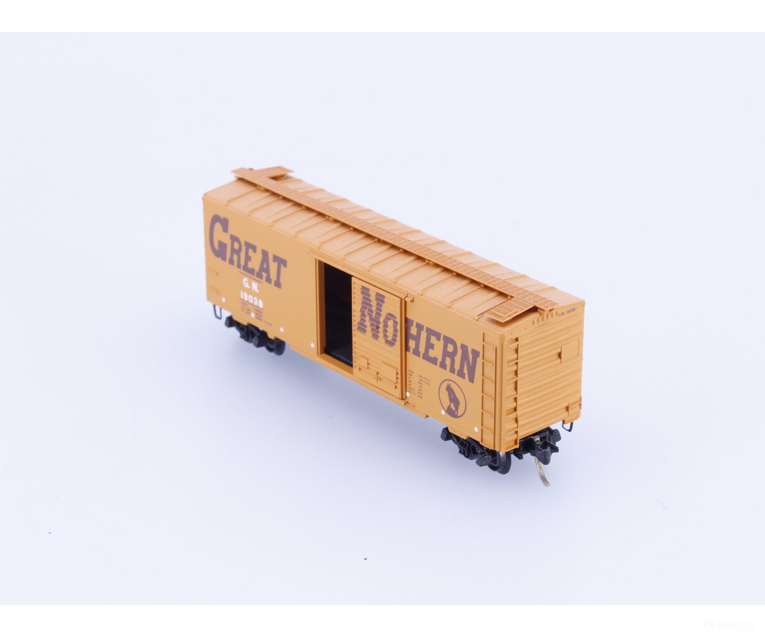 Micro Trains 20166 N 40’ Single Door Boxcar Circus Train Car Great Northern (GN) 19038 Freight Cars
