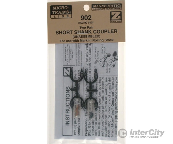 Micro Trains 202010 Coupler - Short Shank F/Marklin Cars & Locomotives 2 Pairs Couplers Trucks