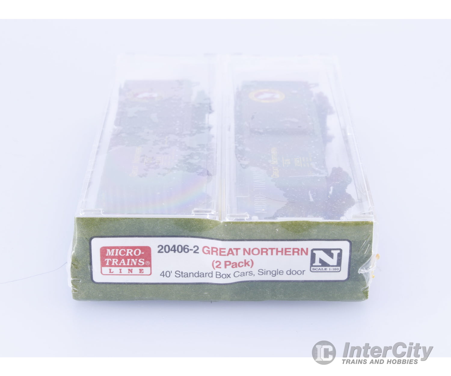 Micro Trains 20406-2 N 40’ Single Door Boxcar 2 Pack Great Northern (GN) 2538,2505 Freight Cars