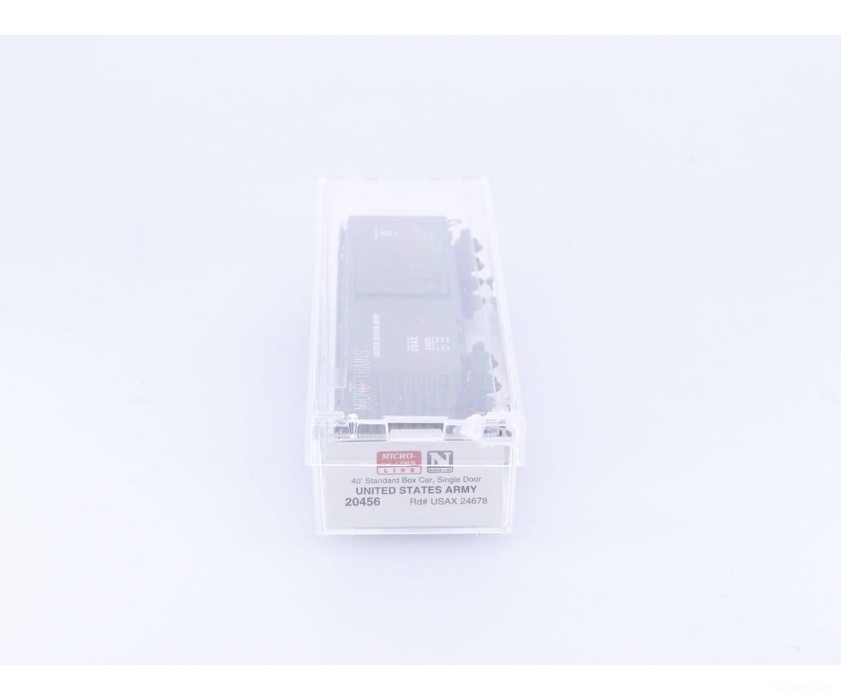 Micro Trains 20456 N 40’ Single Door Box Car United States Army (USAX) 24678 - Freight Cars