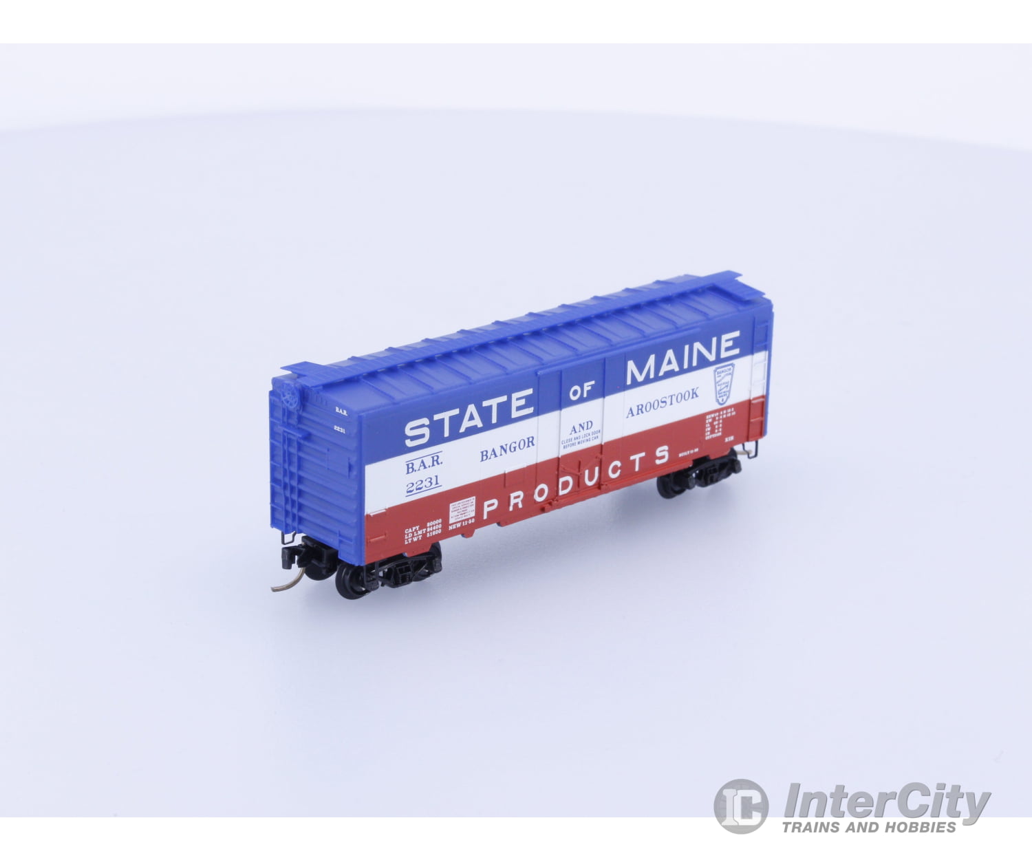 Micro Trains 21020 N 40’ Standard Box Car Plug Door State of Maine 2231 Freight Cars