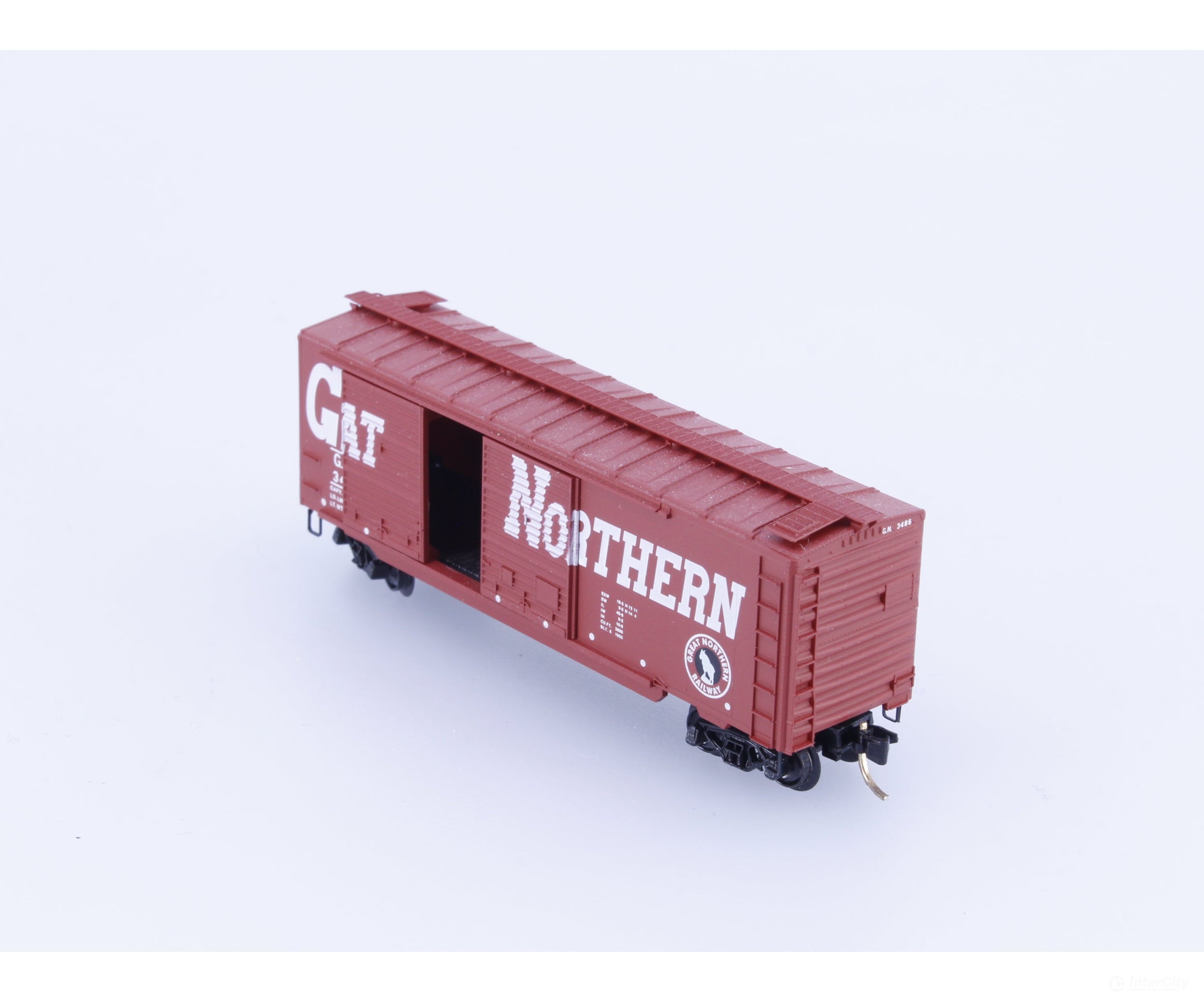 Micro Trains 23220 N 40’ Double Door Boxcar Circus Train Car Great Northern (GN) 3486 Freight Cars