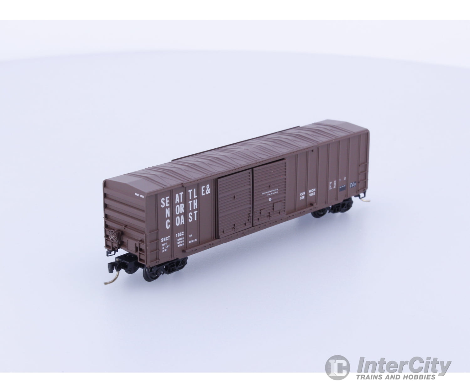 Micro Trains 30160 N 50’ Rib Side Box Car Double Door Seattle and North Coast 1052 Freight Cars