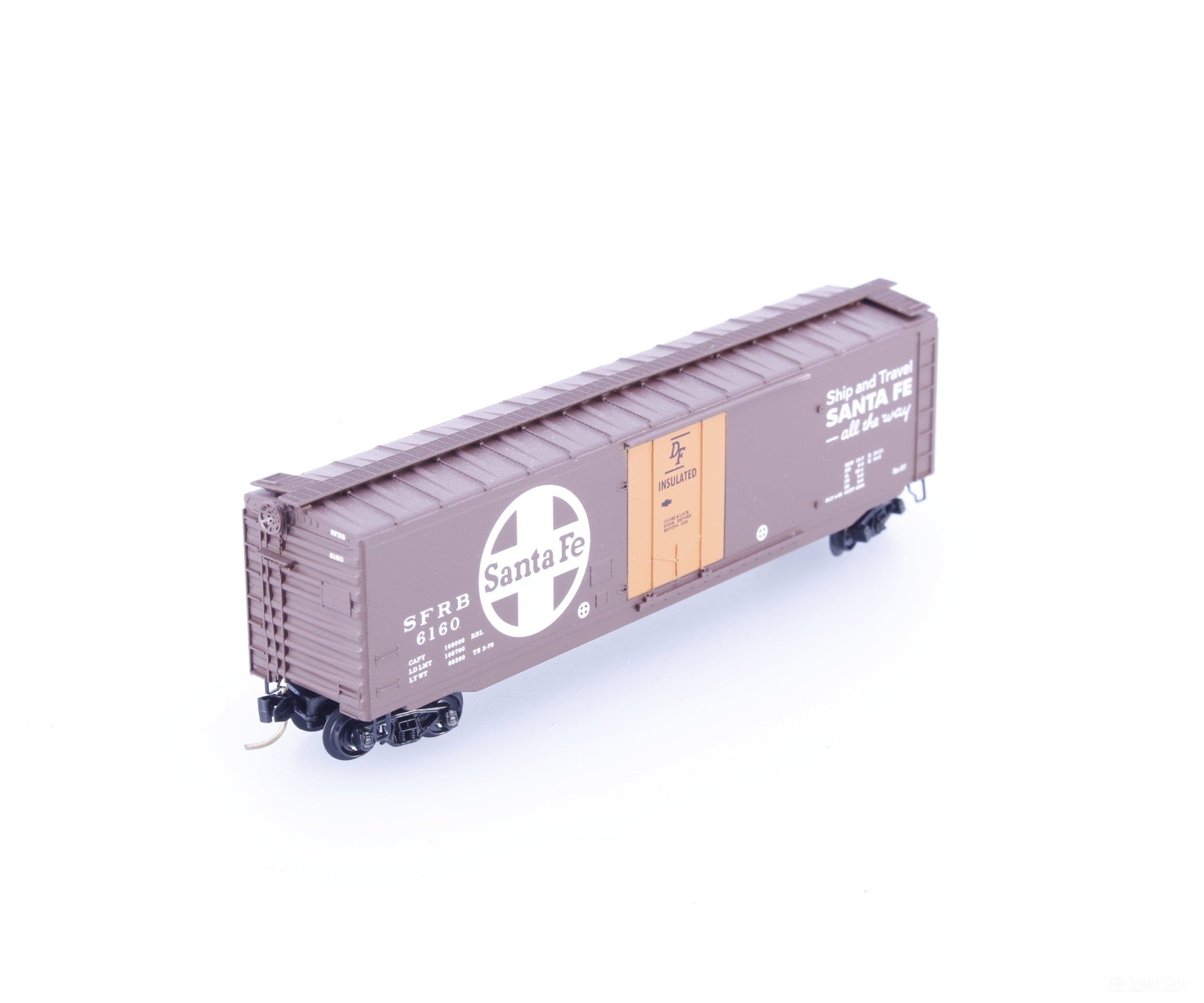 Micro Trains 32050/4 N 50’ Plug Door Boxcar (SFRB) Santa Fe (SF) 6160 - Freight Cars