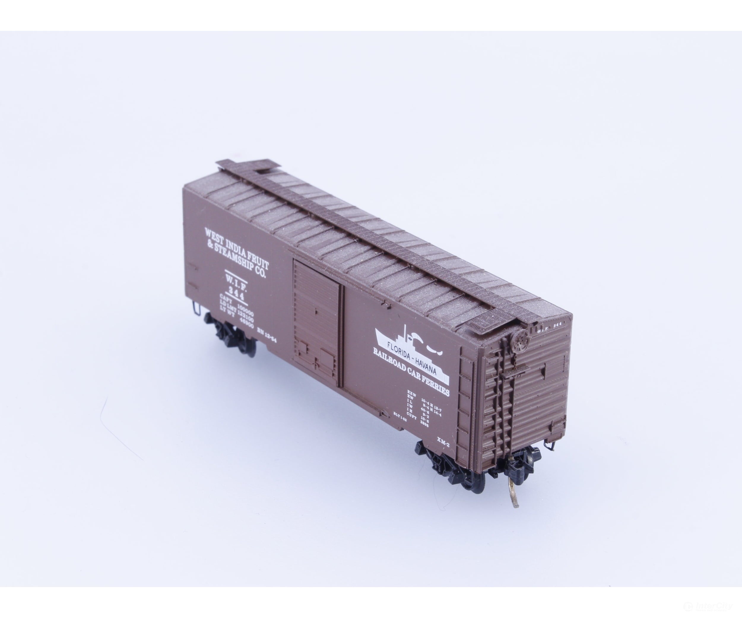 Micro Trains 344 N 40’ Single Door Boxcar West India Fruit and Steamship Co (WIF) 344 Freight Cars